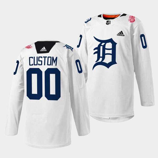 Men%27s Detroit Red Wings Custom 2023 White Stitched Jersey